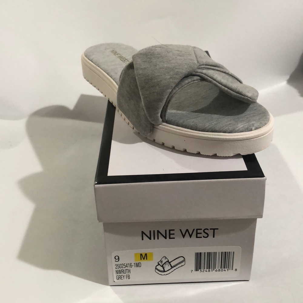 Nine West NEW Ruth slide sandals grey size 9